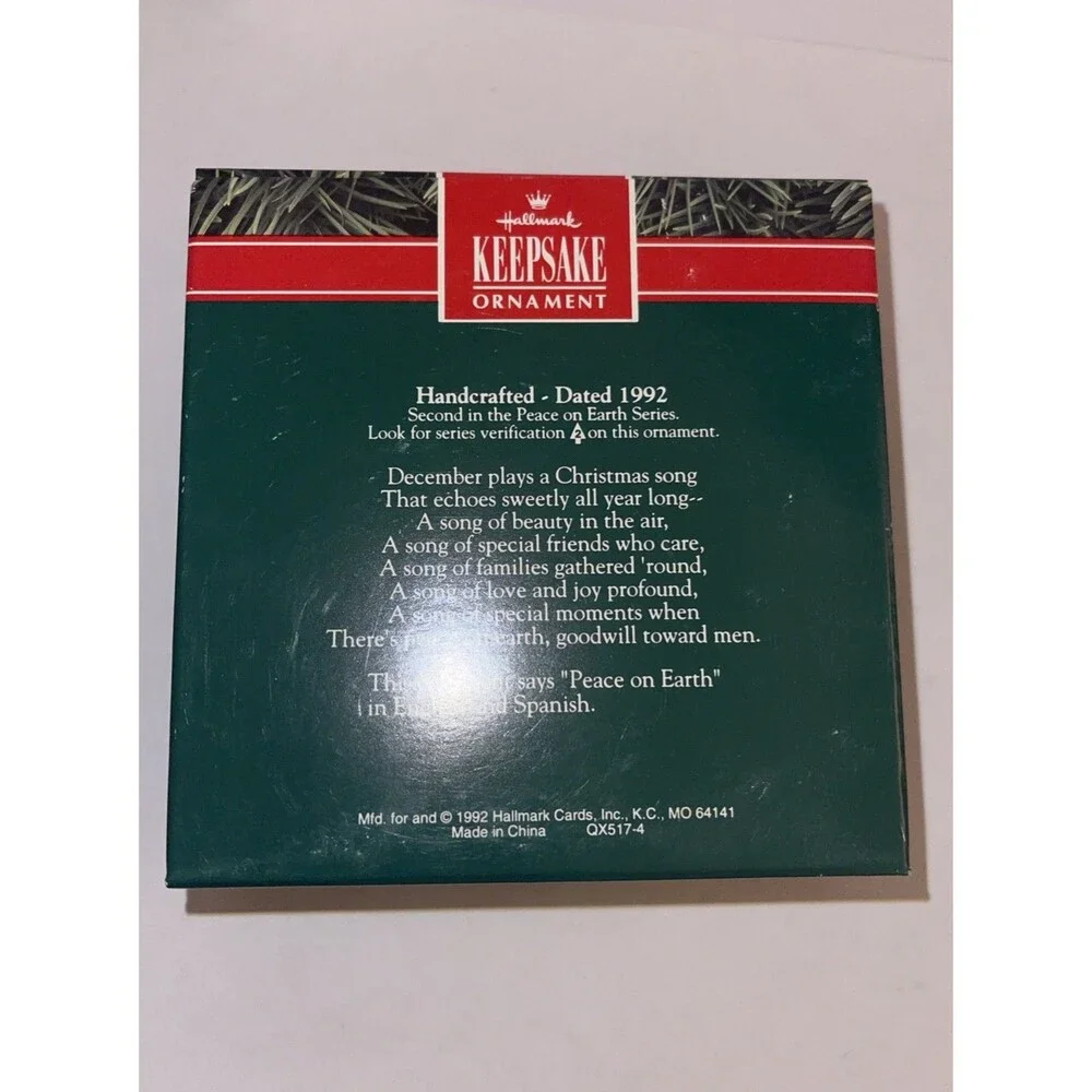 Hallmark 1992 Paz Sobre La Tierra Keepsake Ornament Christmas Spain